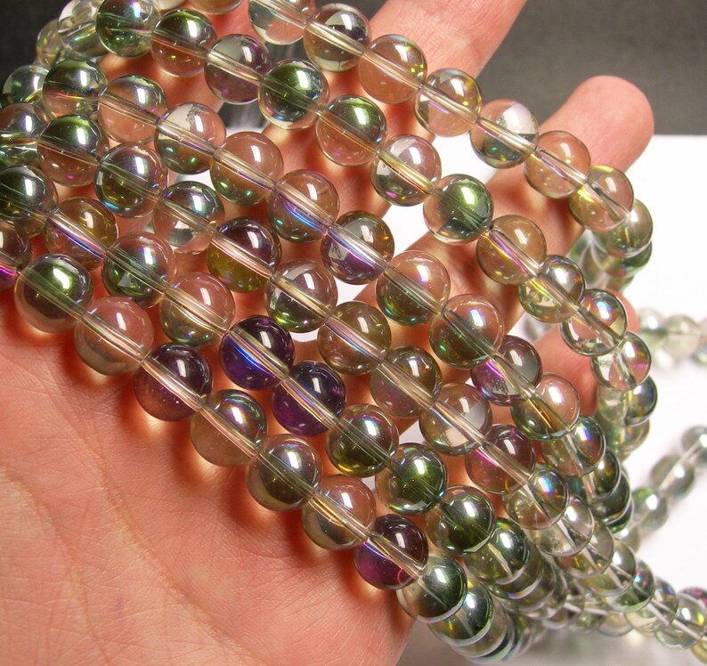 33C 1 STRAND AB BLUE CRYSTAL FACETED RONDELLE BEADS ~ 6mm~ APPROX 100 BEADS