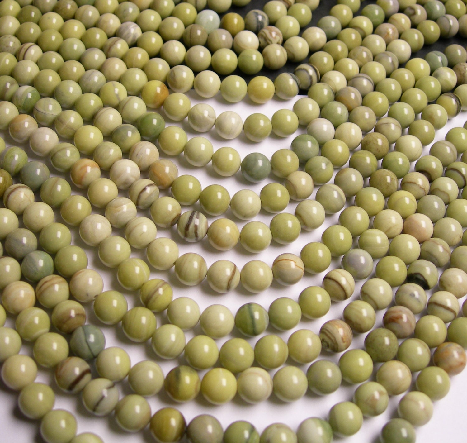 Butter Jade 8mm round beads - full strand - 48 beads per ...