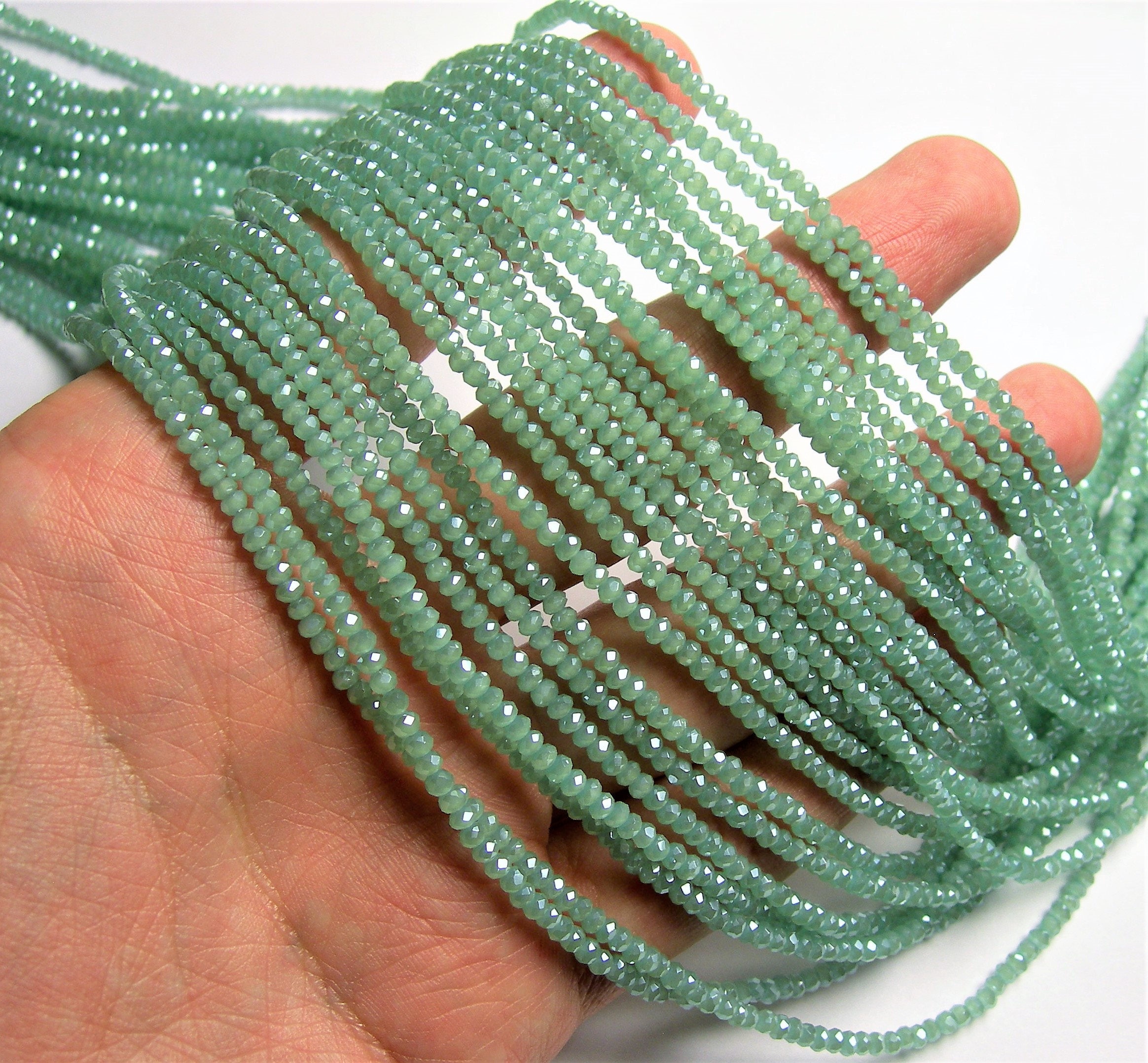 Crystal rondelle faceted 3mm x 2mm beads 194 beads AA quality
