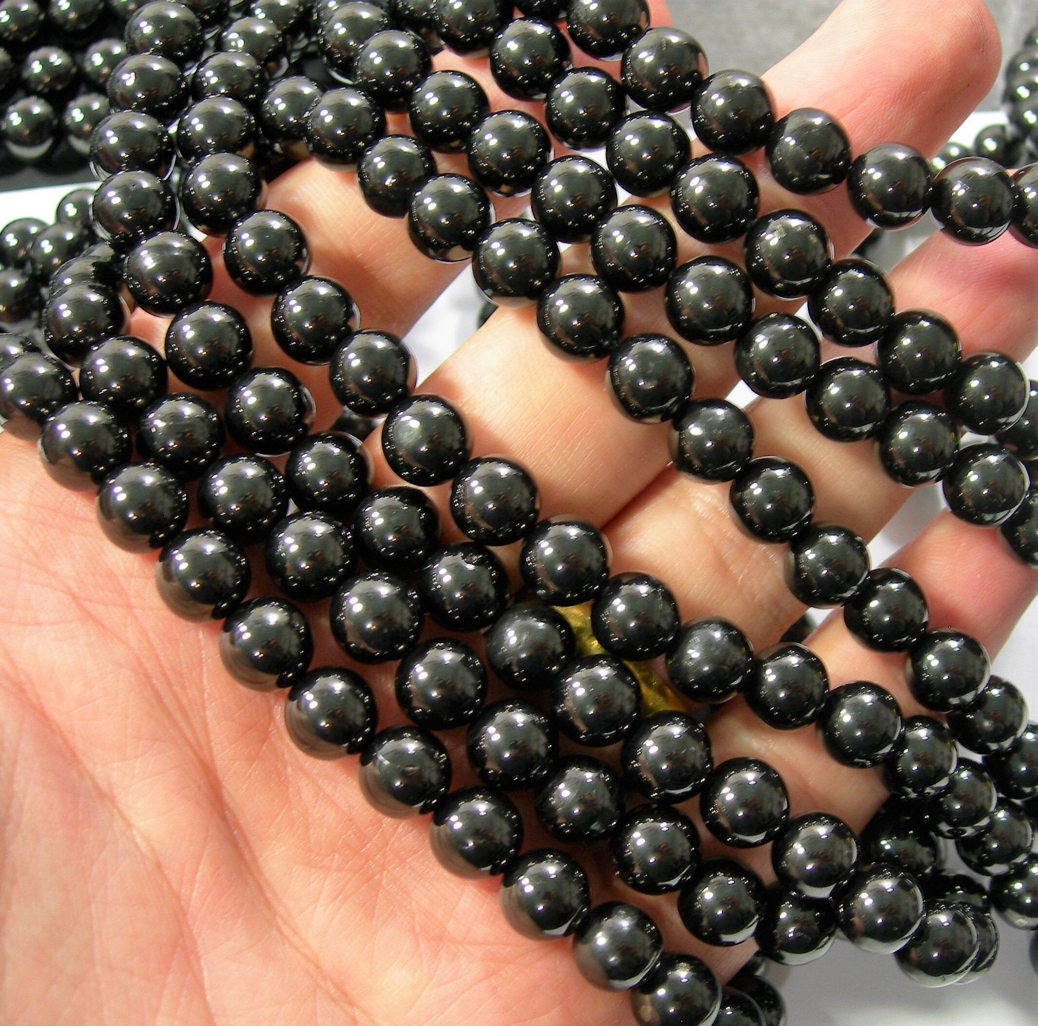 Jet Gemstone 8 Mm 48 Beads Full Strand Jet RFG1350 Etsy