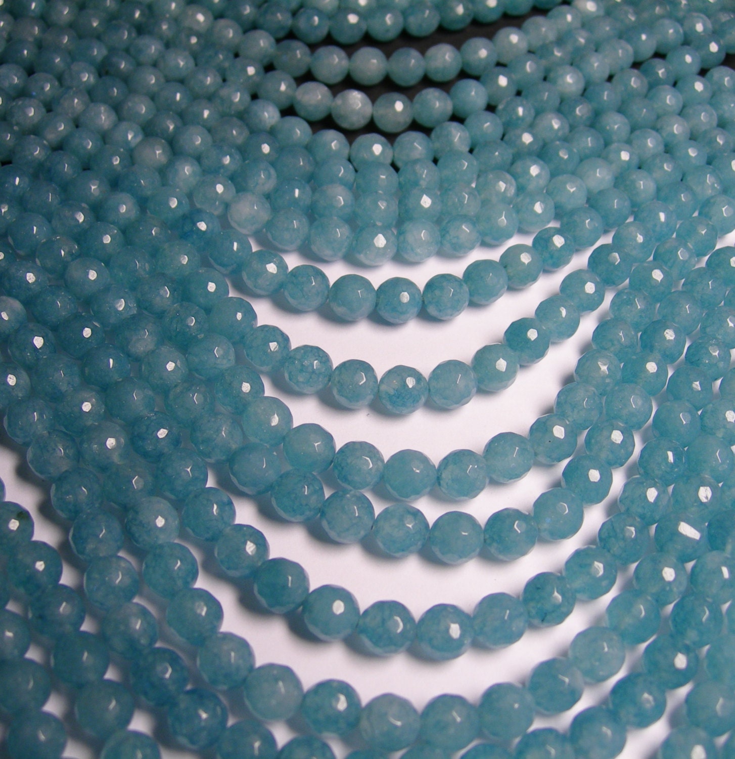 Blue sponge quartz 8mm faceted beads 1 full strand 48 Etsy