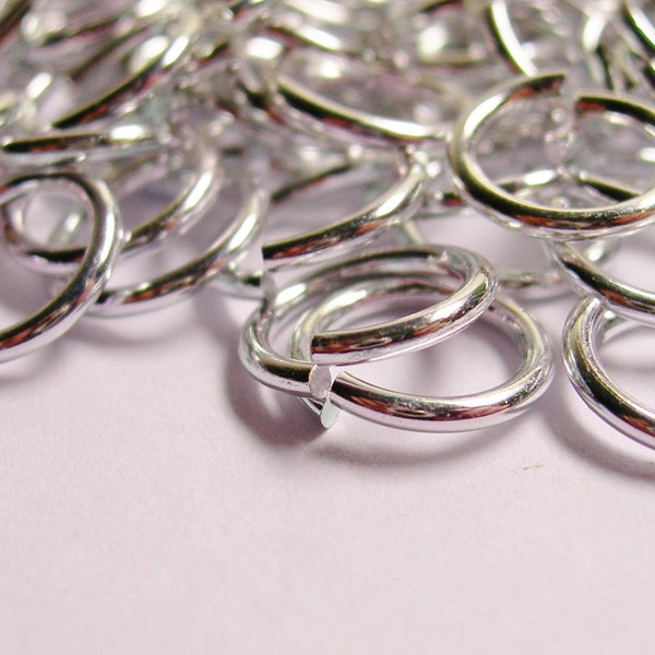 Jump rings aluminium  100 pcs 11mm diameter 1.5 mm tick