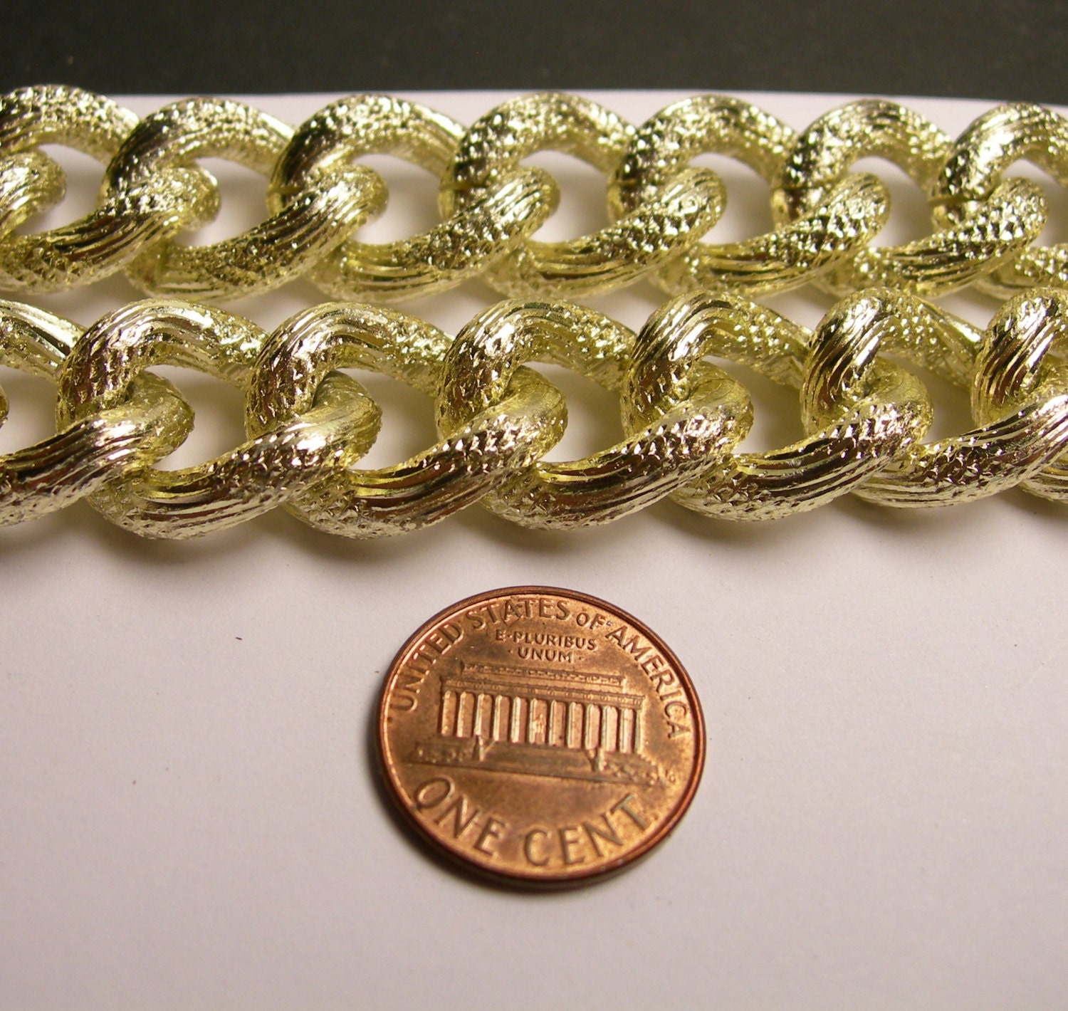 Light Gold chain twisted cable chain 1 meter 3.3 feet aluminum