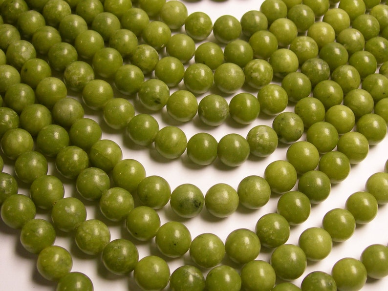 Serpentine Jade 10mm Round A Quality 40 Beads Full Etsy