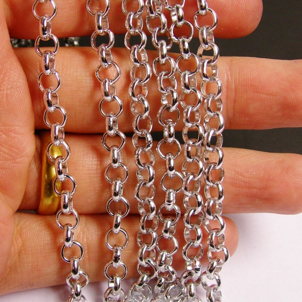 Silver chain - lead free nickel free won't tarnish - 1 meter-3.3 feet - aluminum chain