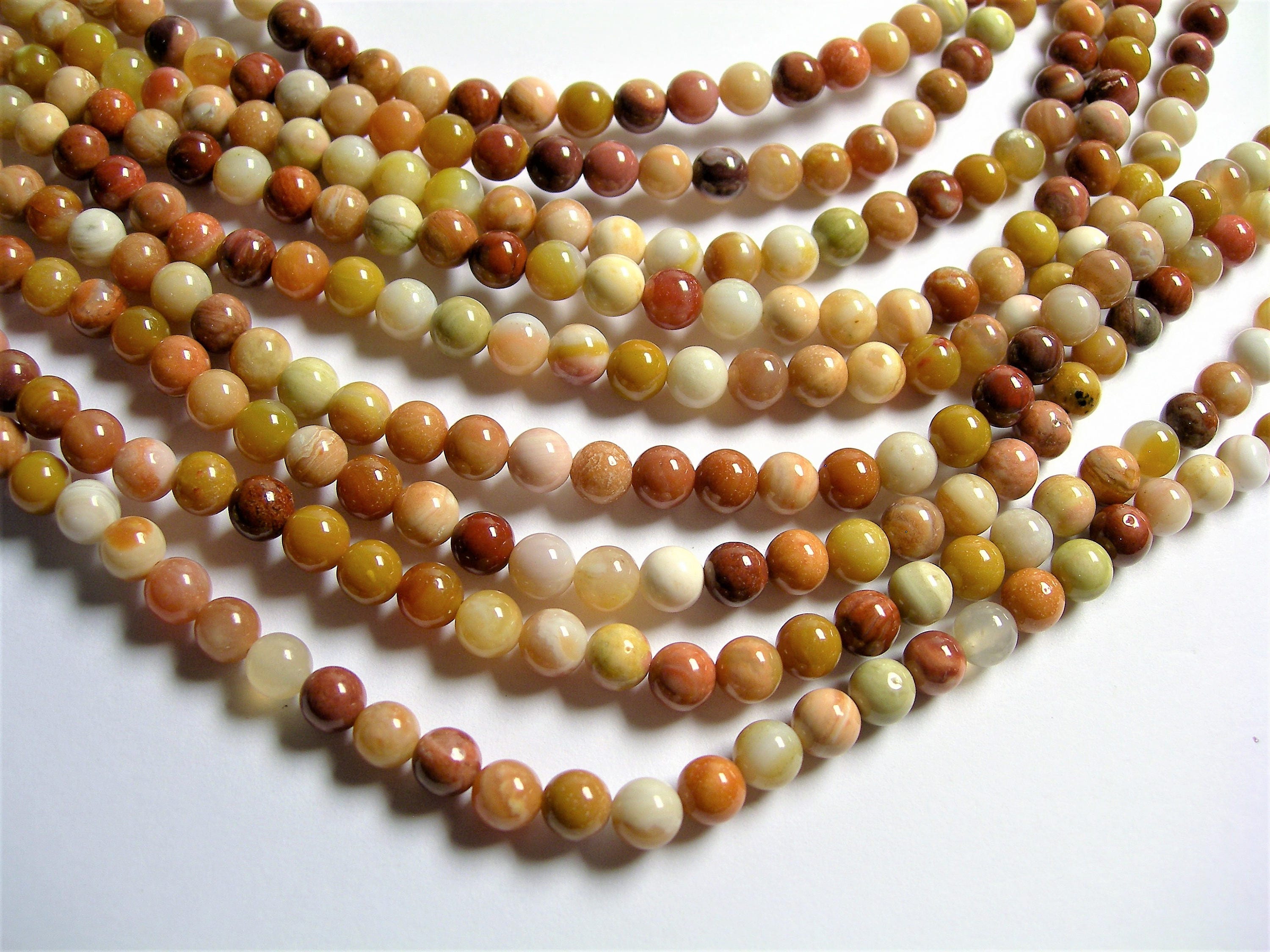 Petrified wood 6mm round beads 1 full strand 63 beads Etsy