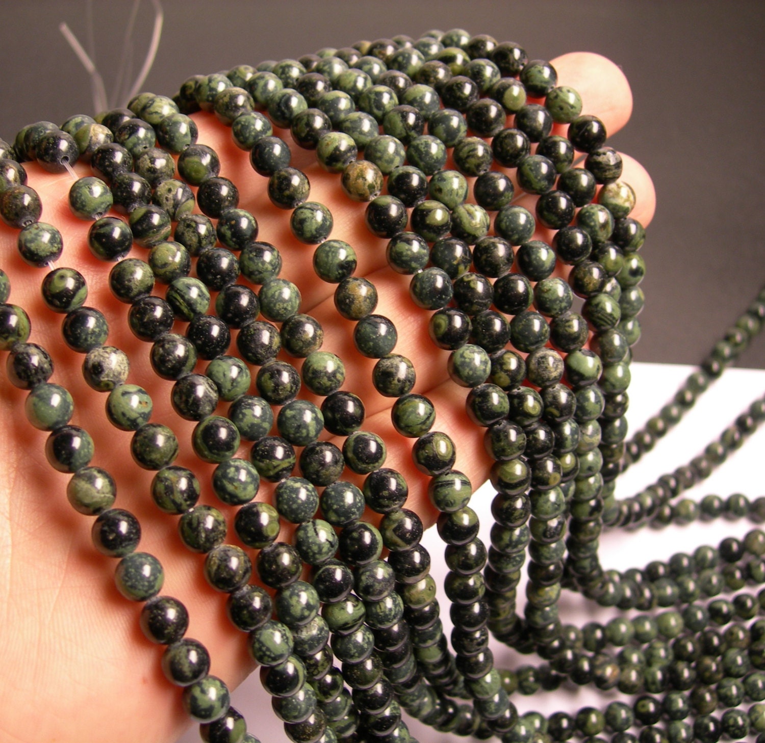 Kambaba jasper - 6mm round - full strand - 62 beads - A quality - RFG…