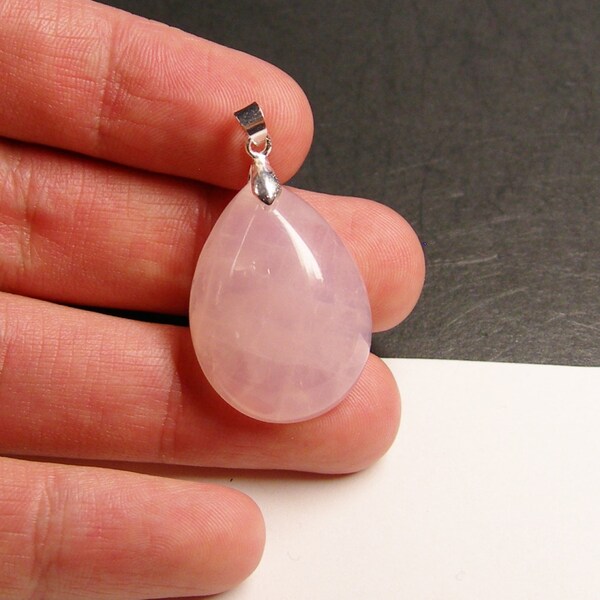 Rose quartz - cabochon - pendant - drill on top - bail included 1 pcs