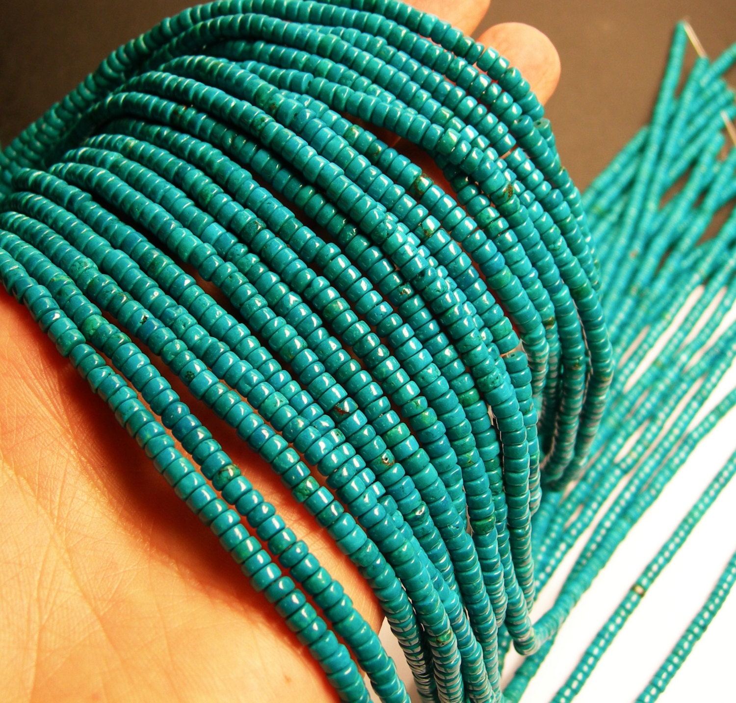 Howlite Turquoise 4mmx2mm Heishi Beads 1 Full Strand 175 | Etsy