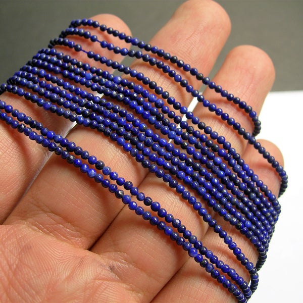 Lapis lazuli 2mm(1.92mm) round-  full strand - 208 beads - PG19