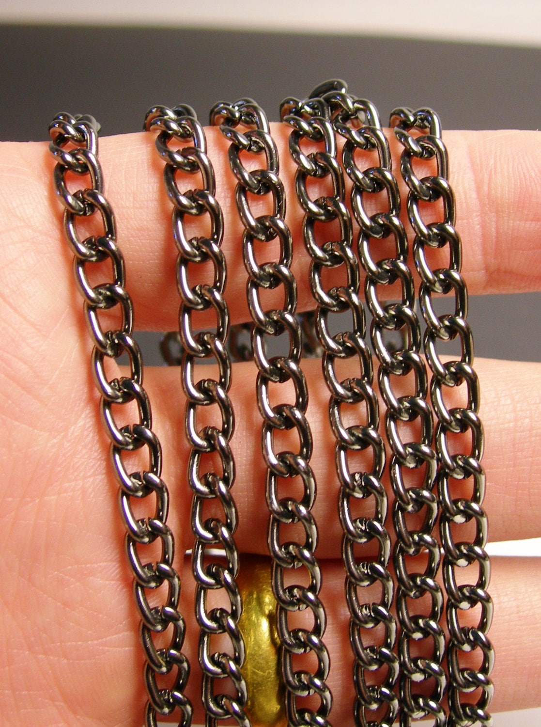 Anodized chain 1 meter 3.3 feet Aluminium chain lead free nickel