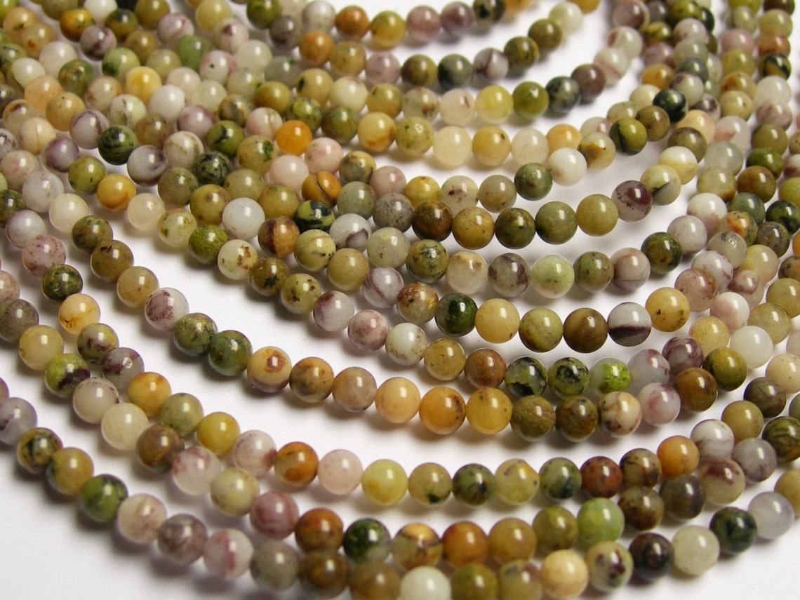 Purple Moss Agate 4mm Round Beads Full Strand 95 Beads | Etsy