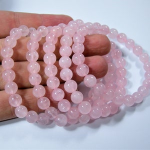 Rose quartz - 8mm round beads - 23 beads - 1 set - A quality - HSG72