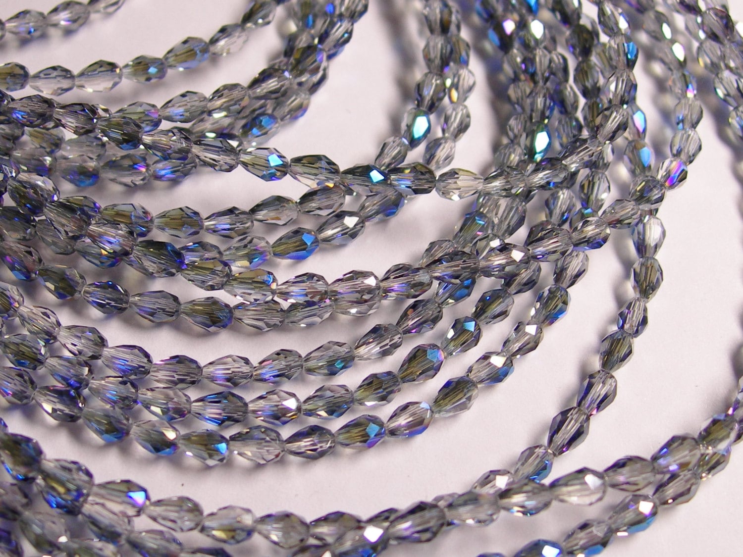 Faceted Teardrop Crystal Beads 100 Pcs 3mm X 5mm Ab Etsy