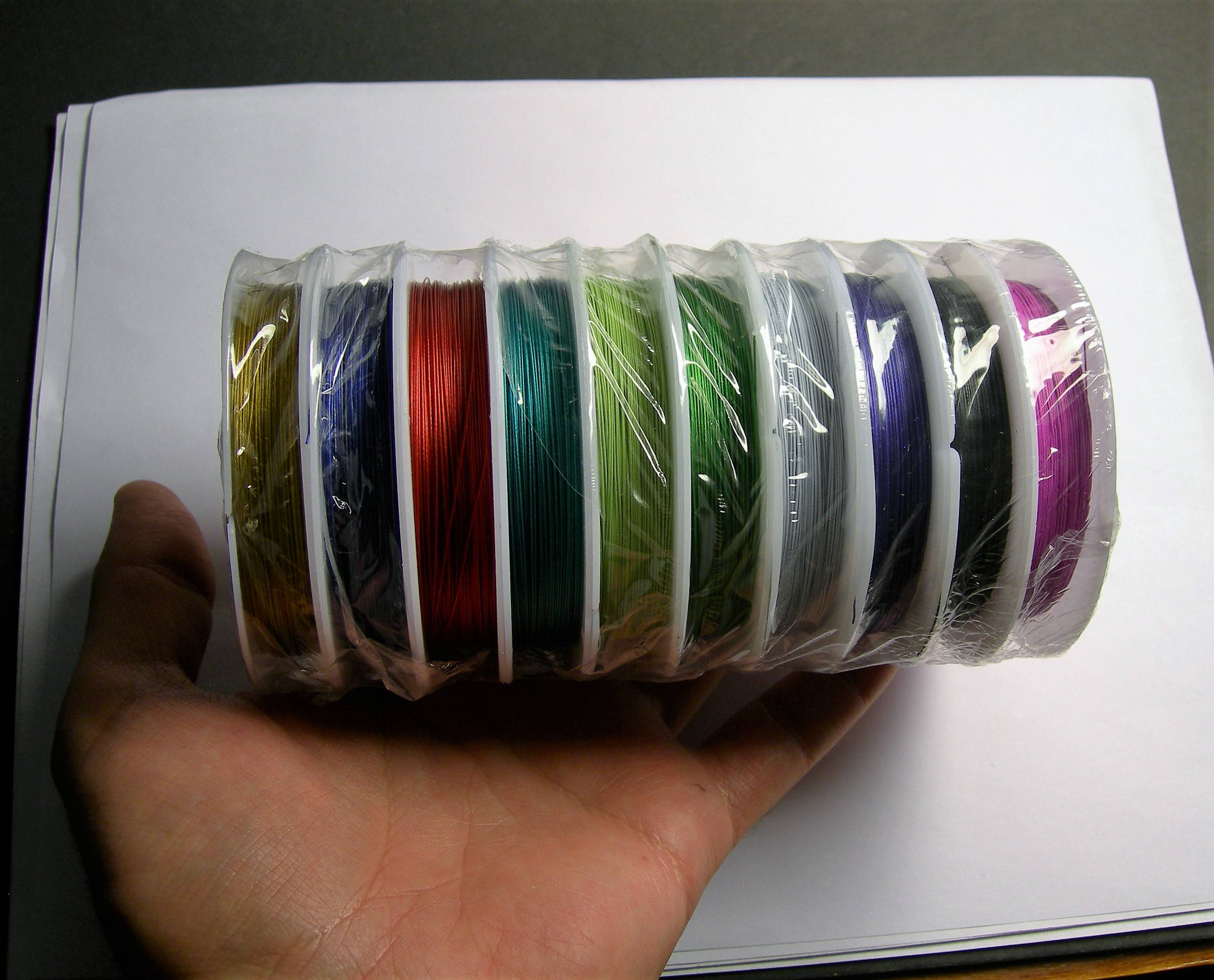 10 roll Beading wire mix color 0.38 mm wholesale beading wire