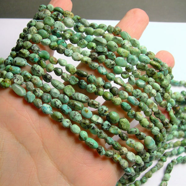 African turquoise - Nugget - bead - full strand - 6mm -  african turquoise gemstone - PSC99