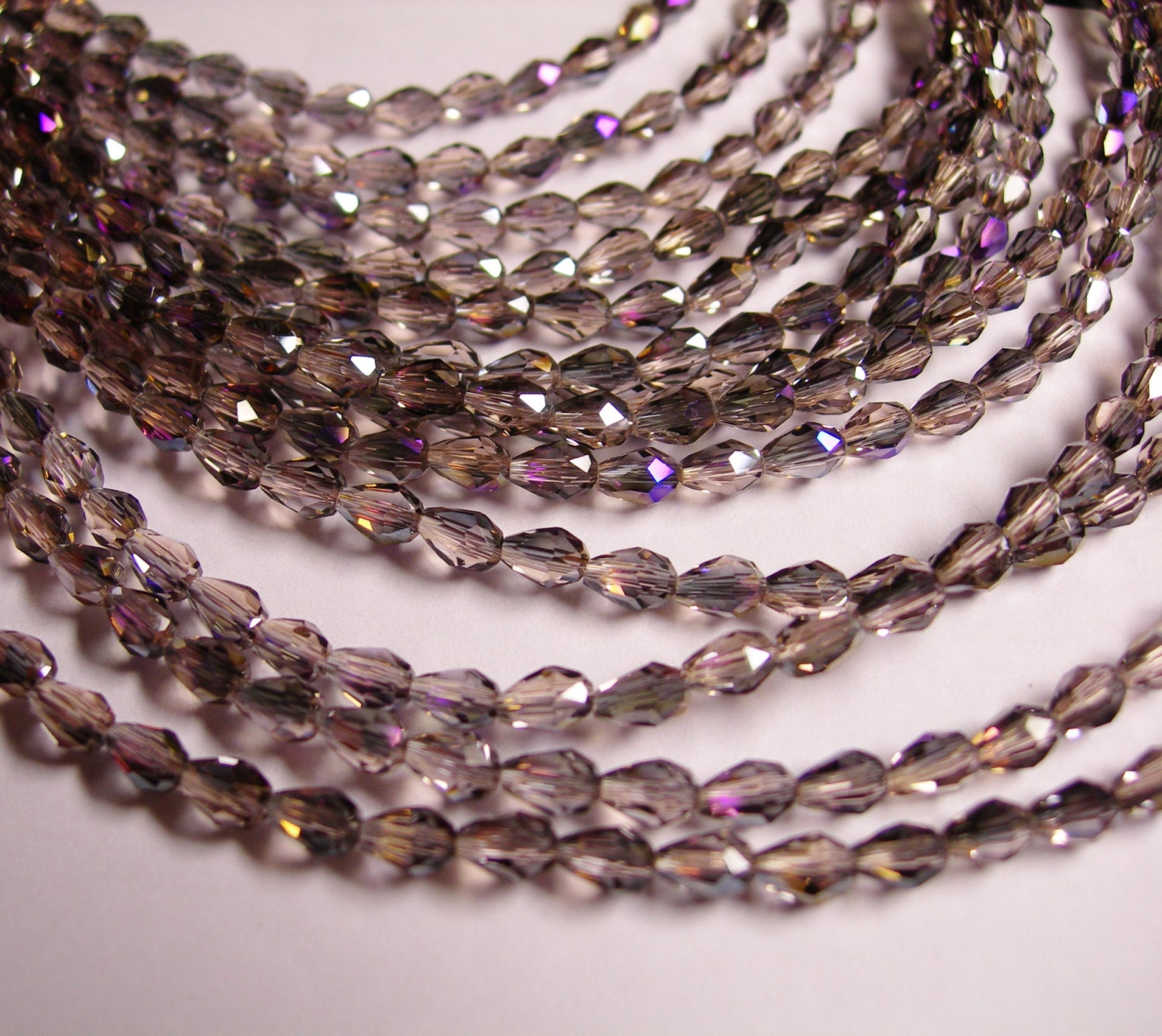 Faceted teardrop crystal beads 100 pcs 3mm x 5mm sparkle mystic