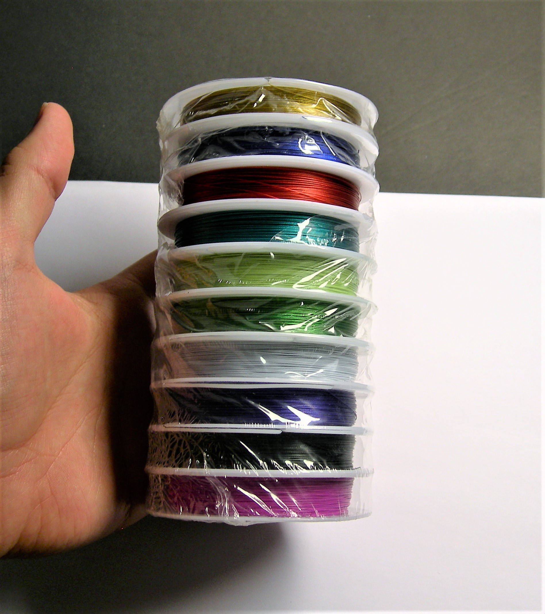 10 roll Beading wire mix color 0.38 mm wholesale beading wire