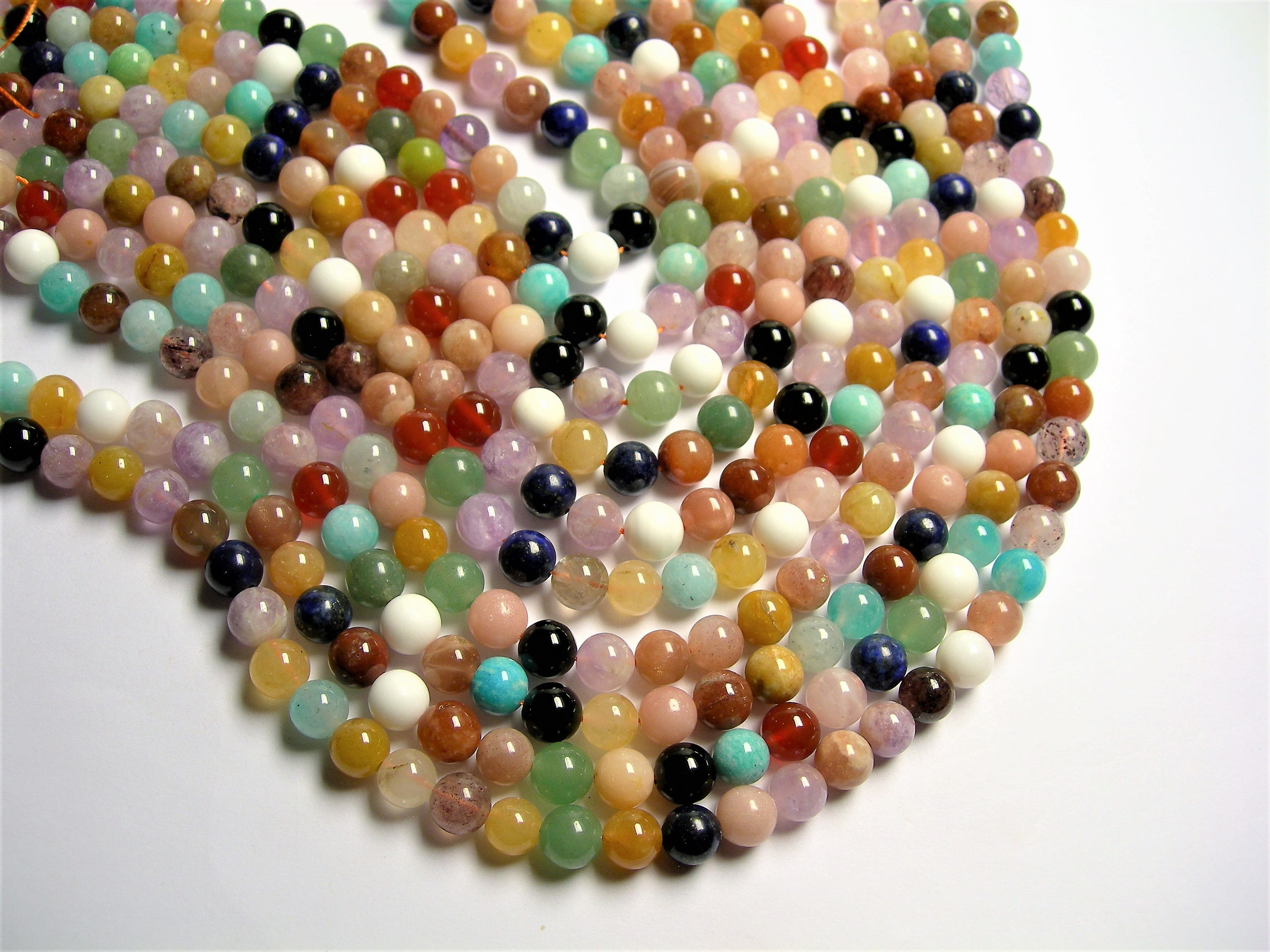 Gemstone mix 8mm round beads full strand 50 beads A quality