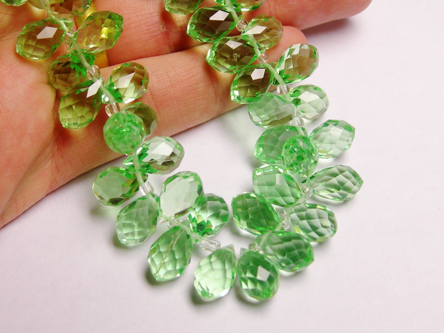 10 x Random Mix of Crystal Glass Faceted Teardrop Bead 11mm x 8mm Jewellery U117