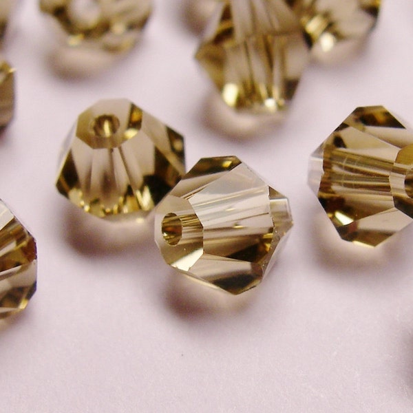 Crystal 4mm Bicone 100 pcs AA quality --sparkle dark smoky quartz