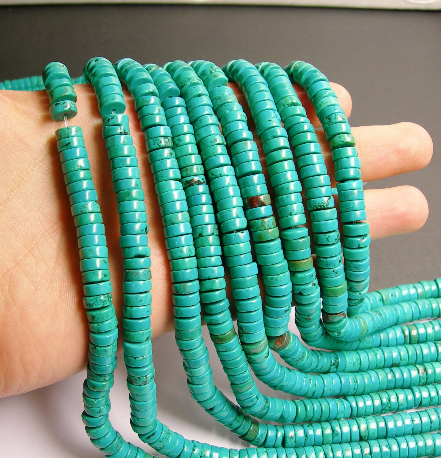 Howlite Turquoise 8mmx3mm Heishi Beads 1 Full Strand 120 | Etsy