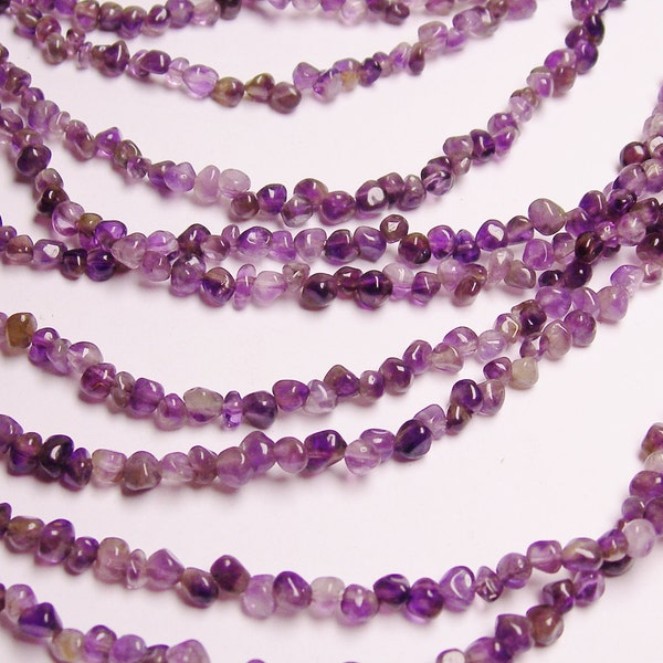 amethyst gemstone small pebble full strand