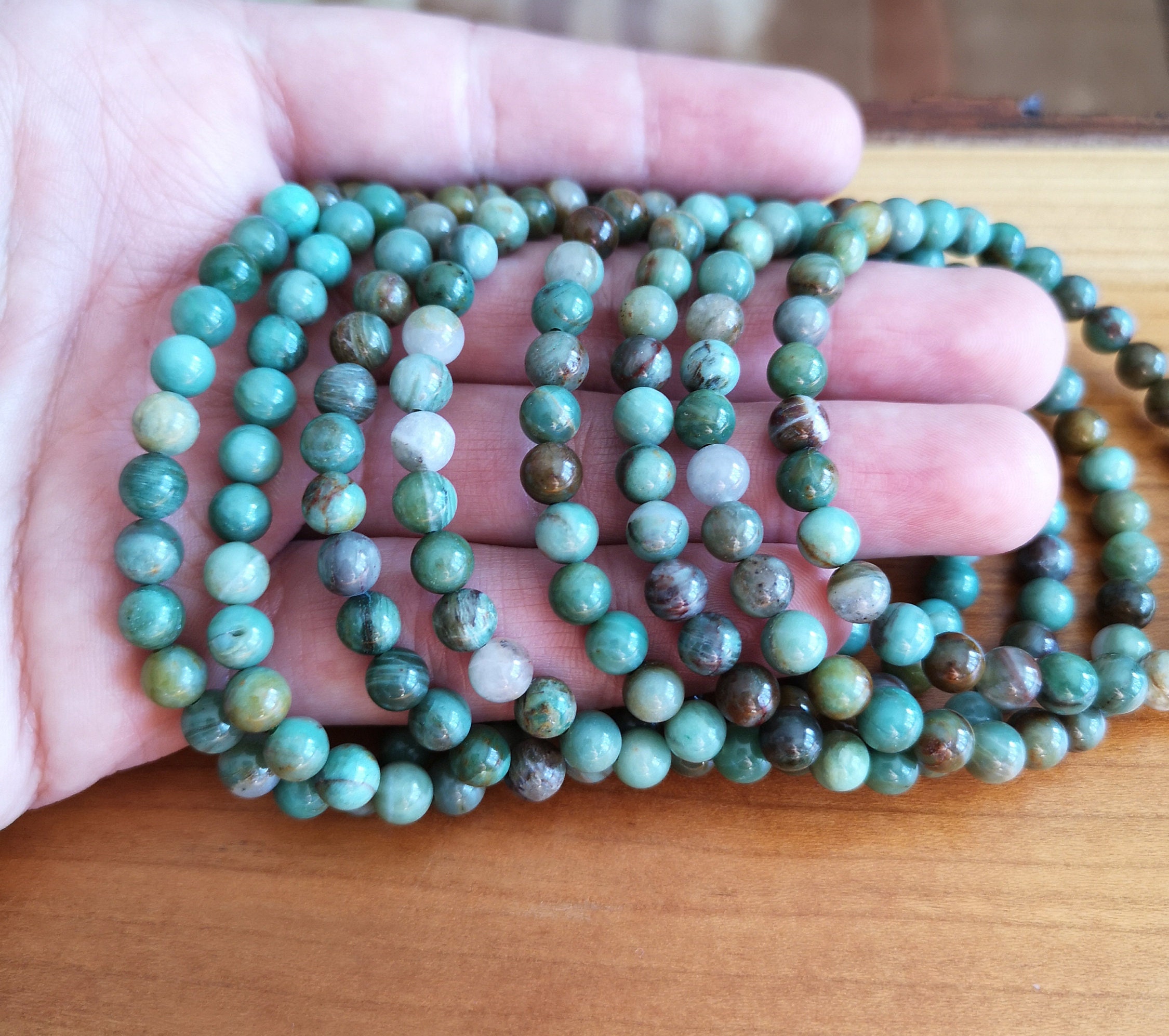 Dragon Blood jade - 6mm round beads - 31 beads - 1 set - Pilbara Prase