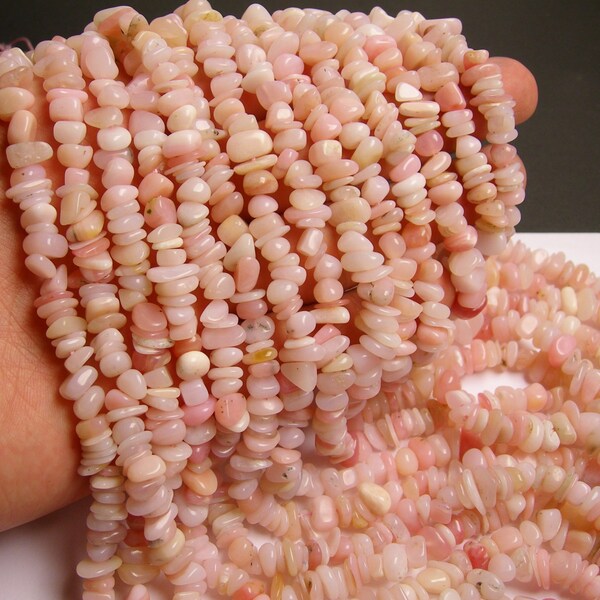 Pink Opal Gemstone - chip stone - pebble-  nugget - bead - full strand - NRG28