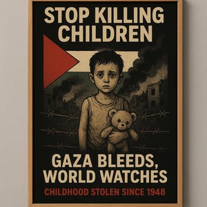 Stoppt das Töten von Kindern – Gaza-Protestplakat | Freies Palästina, Gaza-Wandkunst, Kunstwerk politischer Aktivisten | Digitaler Download PNG