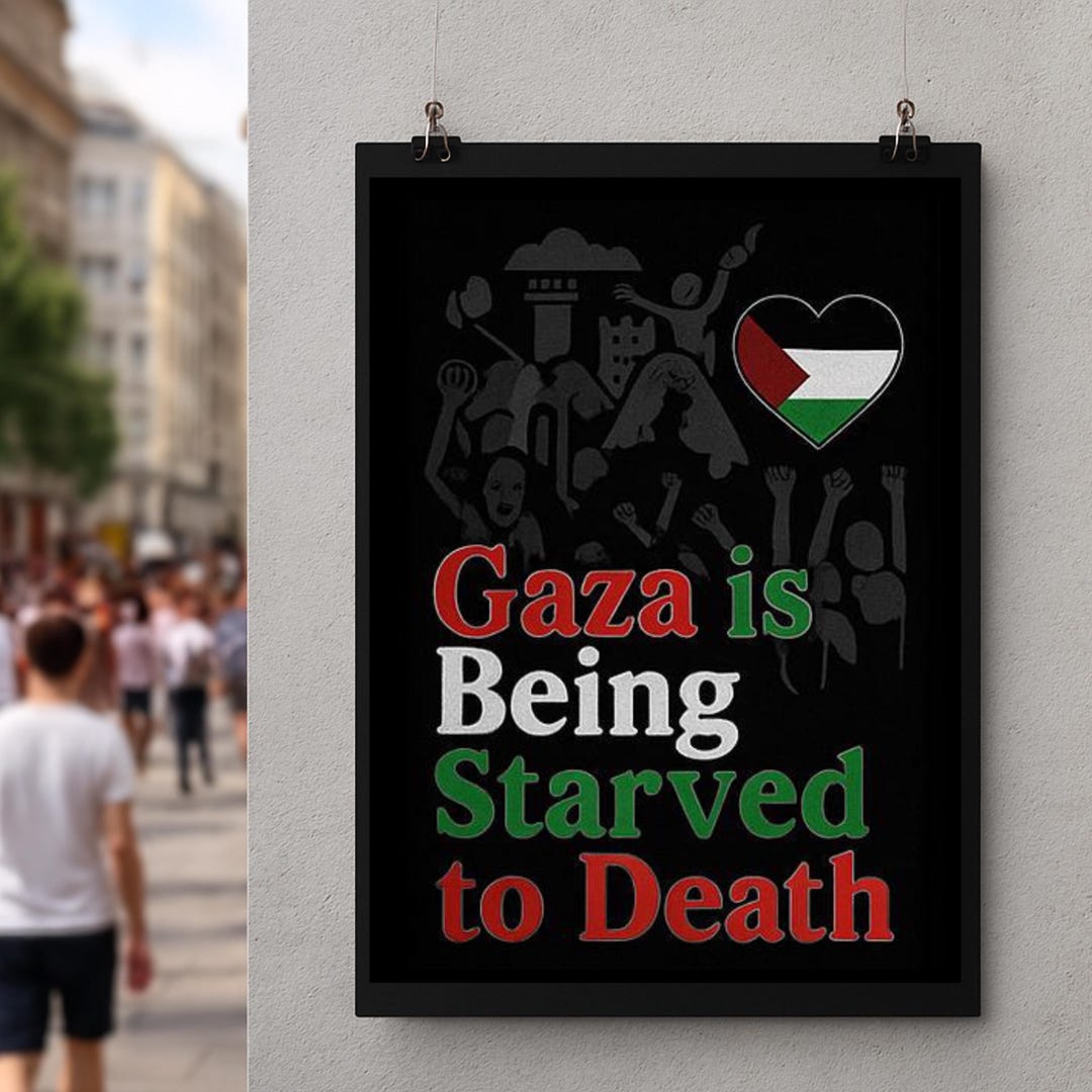 Gaza Print Powerful Gaza Awareness Digital Design 'gaza is Being Starved to Death ...