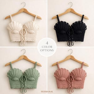 Mermaid Shell Crochet Top Pattern | Handmade Corset PDF Tutorial | Festival & Beach Boho Crochet Top | Step-by-Step Download