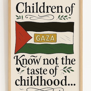 Gaza Digital Wall Poster, Humanitarian Art to Download, Palestine Protest Poster, Gaza Children&#39;s Poster, Gaza png, Gaza pdf