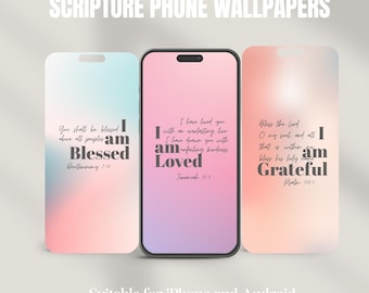 Christian Scripture Phone Wallpaper Bundle | Affirmations | Bible Verse iPhone & Android Lock Screen