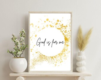 God is For Me Print: Christian Bible Verse Wall Art (Digital Download
