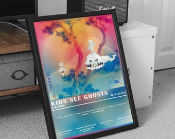 Kid Cudi Poster Print, Kid Cudi Kids See Ghosts Album Poster, Music Poster, Album Cover Poster, Wall Decor,Music Gift,Room Decor