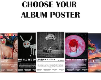Choose Any Album, Custom Album Poster - Music Wall Art, Album Cover Print, Tracklist Print, Album Art Poster, DIGITAL or UNFRAMED