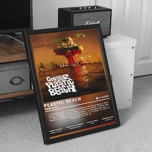 Gorillaz Poster Print, Gorillaz Plastic Beach Album Poster, Musik Poster, Album Cover Poster, Wanddekor, Musik Geschenk, Raumdekor