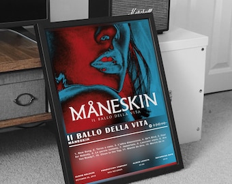 Måneskin Poster Print, Maneskin Il Ballo Della Vita Album Poster, Music Poster, Album Cover Poster, Wall Decor,Music Gift