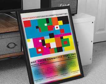 Beastie Boys-posterafdruk, Beastie Boys Hot Sauce Committee deel twee albumposter, muziekposter, poster albumomslag, wanddecoratie, muziekcadeau