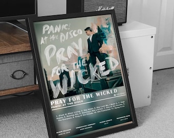 Paniek! bij de disco-poster, Paniek! cadeauposter at the disco, bid voor de goddelozen album hoge kwaliteit, digitale poster, muziekposter, kamerinrichting