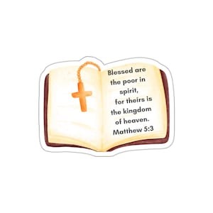 Blessed are the Poor Beatitude, Bible Verse Print, Scripture Wall Decor, Christian Home Art, Spiritual Gift, Matthew 5:3