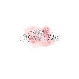 Adesivos de vinil com corte de beijo para o Dia das Mães, adesivos florais, presente para a mãe, decoração para o Dia das Mães, personalize seu espaço, rosas cor-de-rosa