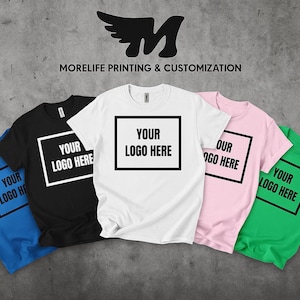 Custom Logo T-Shirts for Business – Personalized Company Shirts, Custom Staff Uniforms Bulk Printed Tees with Logo Promotional Apparel