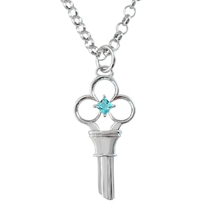 Pendant Key Charm with Blue topaz