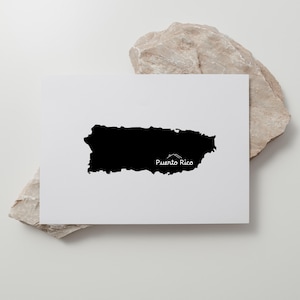 Puerto Rico Map Art – Boricua Home Island Pride – Minimalist Wall Decor
