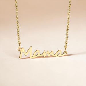 Collar con colgante de mamá - Cadena de escritura de oro impermeable para mamás