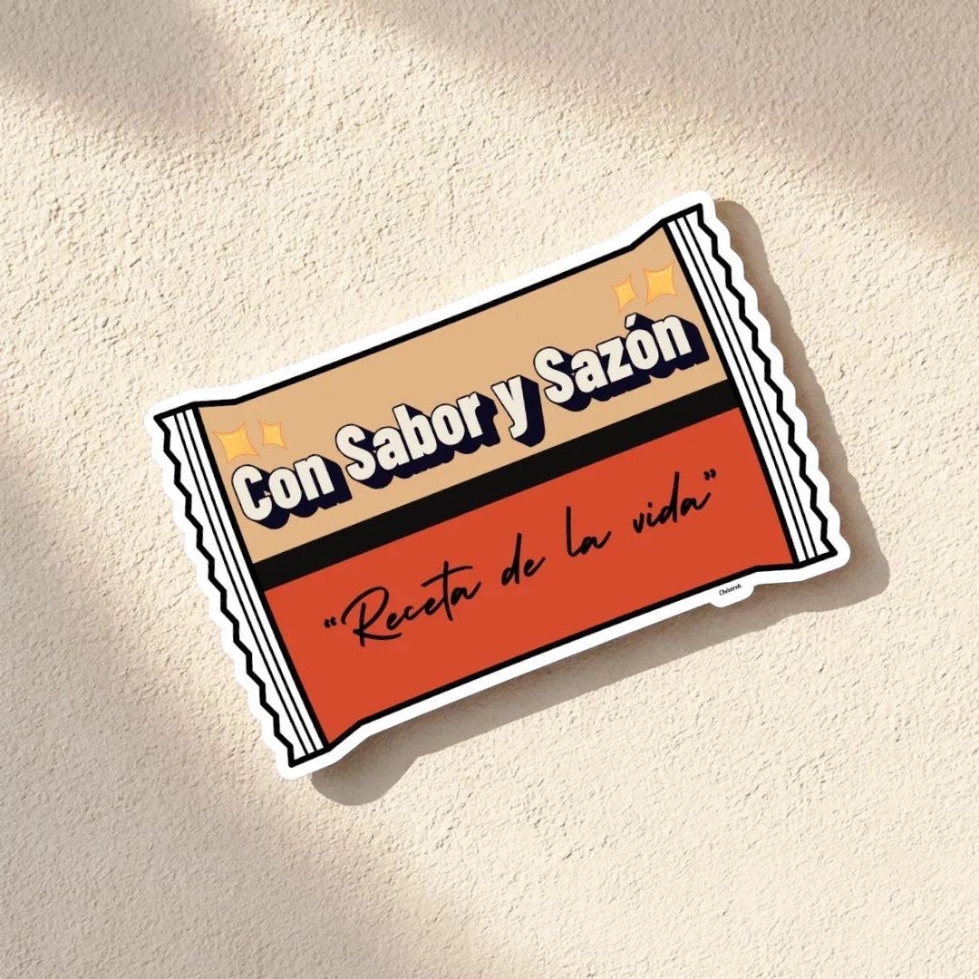Sazon Stickers Con Sabor Y Sazón Sticker – Puerto Rican Pride, Latinx Food Culture ...