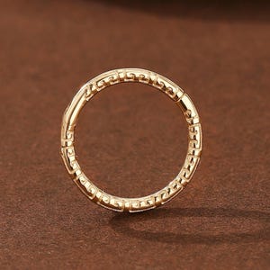 14K massivt guldmönster Daith Clicker örhänge/grekisk nyckelmönster septum näsring/brosk Helix Conch sömlös gångjärnspiercing