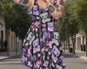 Gothic Dresses: Pastel Punk Outfit, Spooky Teddy Bear Dress, Alternative Fashion, Creepy Style